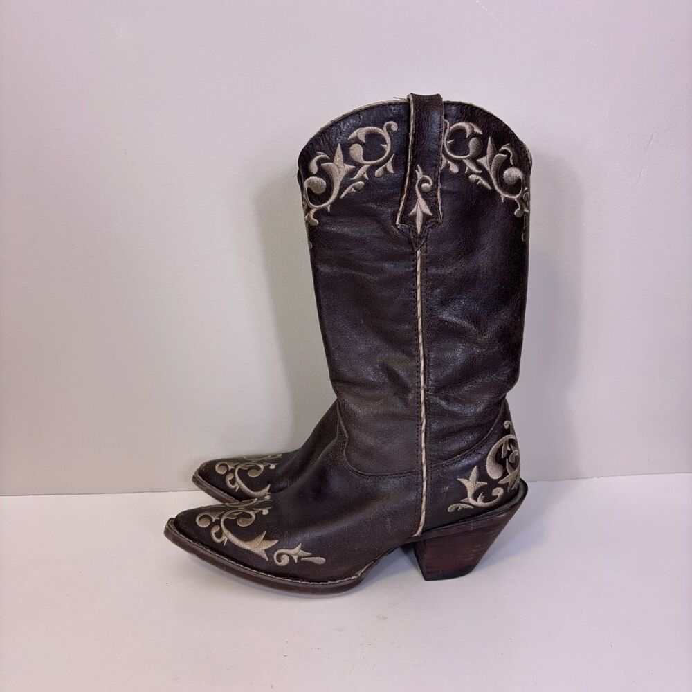 Crush by Durango Brown Tall Embroidered Western Cowboy Boots Size 7‎
